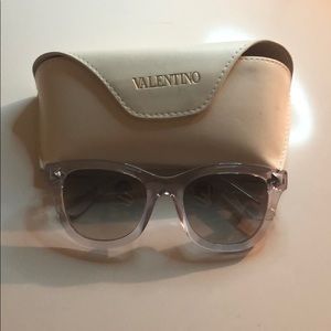 Valentino clear square sunglasses